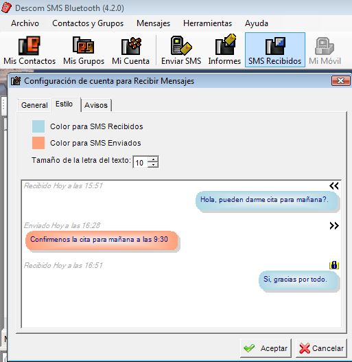 Recibir SMS